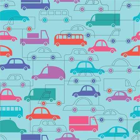 Papel de Parede Adesivo Azul Carros 351 - Papel na Parede