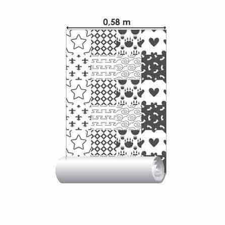 PAPEL DE PAREDE ADESIVO AZULEJO ABSTRATO JOVEM 25452157 - Papel na Parede