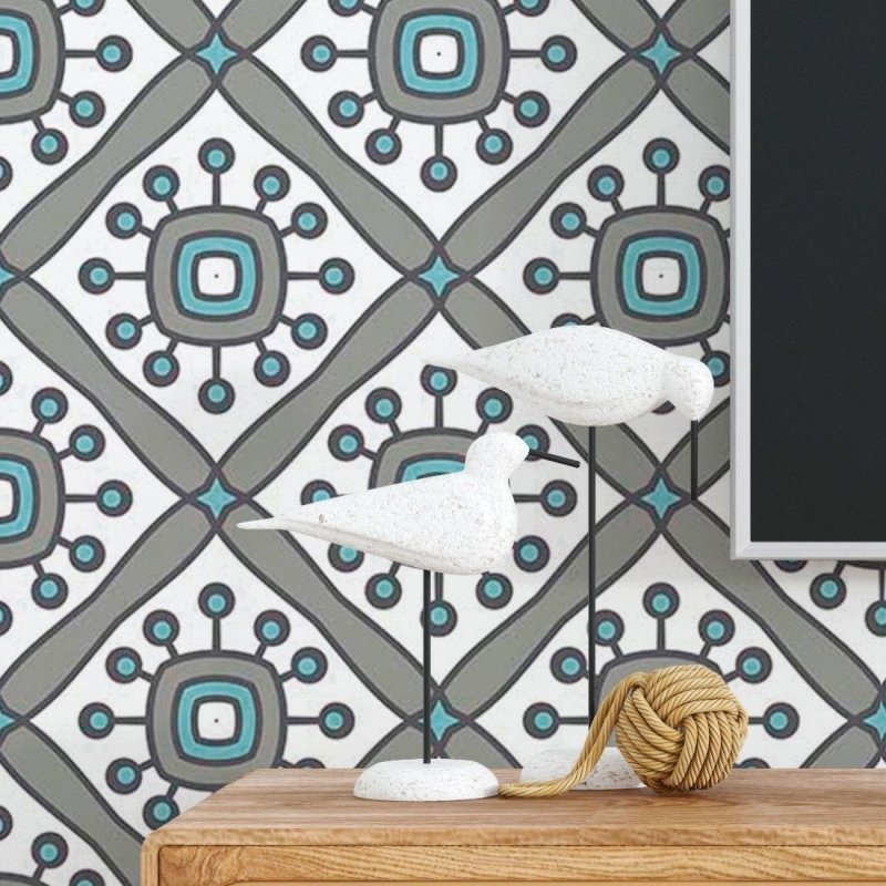 Papel de Parede Adesivo Azulejo Abstrato N018040 - Papel na Parede