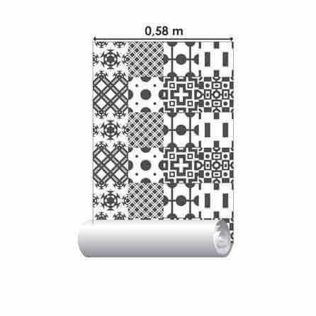 PAPEL DE PAREDE ADESIVO AZULEJO GEOMÉTRICO 25452155 - Papel na Parede