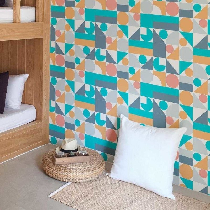 Papel de Parede Adesivo Azulejo Geométrico N06193 - Papel na Parede