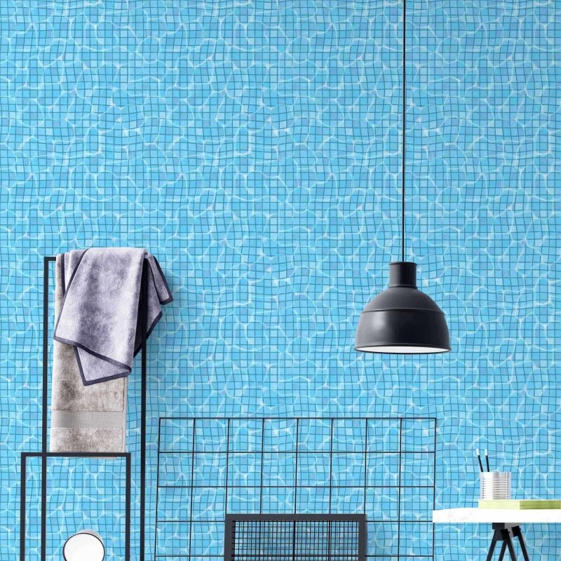 Papel de Parede Adesivo Azulejo Piscina N57 - Papel na Parede