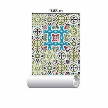 Papel de Parede Adesivo Azulejo Português 332090240 - Papel na Parede