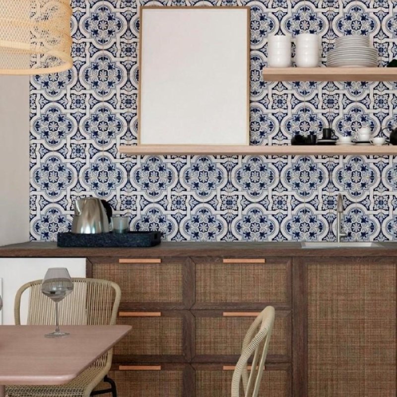 Papel de Parede Adesivo Azulejo Português N011008 - Papel na Parede