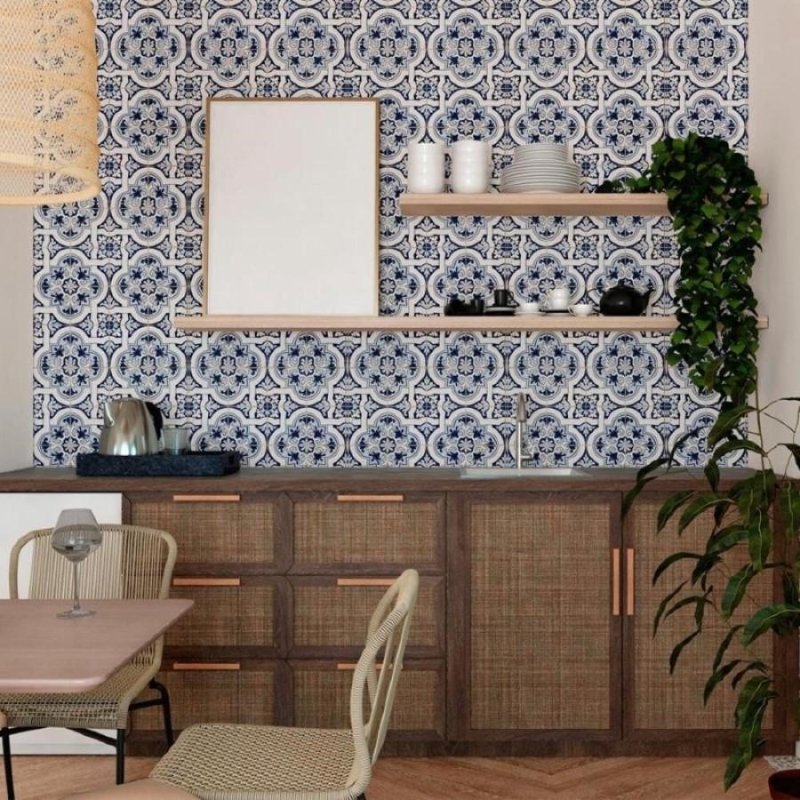 Papel de Parede Adesivo Azulejo Português N011008 - Papel na Parede