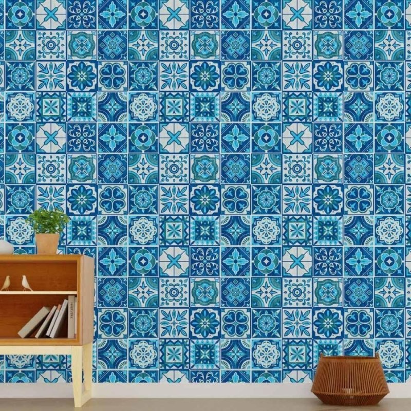 Papel de Parede Adesivo Azulejo Português N015118 - Papel na Parede