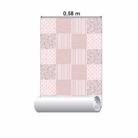 PAPEL DE PAREDE ADESIVO AZULEJO ROSA 161351972 - Papel na Parede