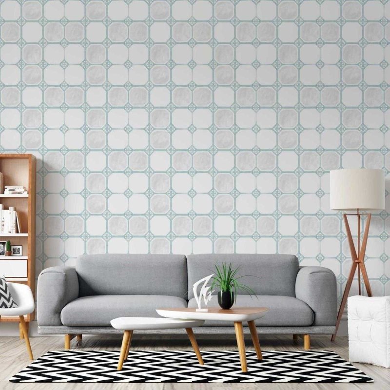 Papel de Parede Adesivo Azulejo Vintage Azul claro N05212 - Papel na Parede
