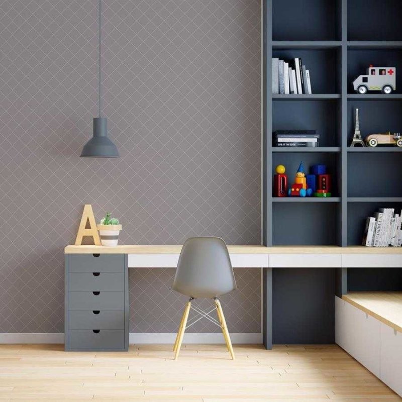Papel de Parede Adesivo Azulejos Liso Cinza N06017 - Papel na Parede