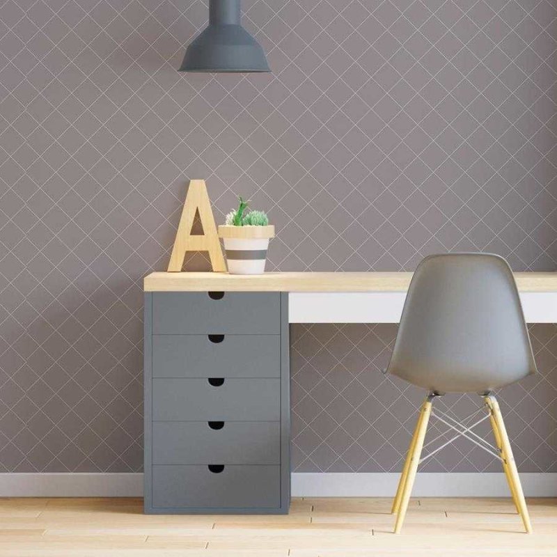 Papel de Parede Adesivo Azulejos Liso Cinza N06017 - Papel na Parede
