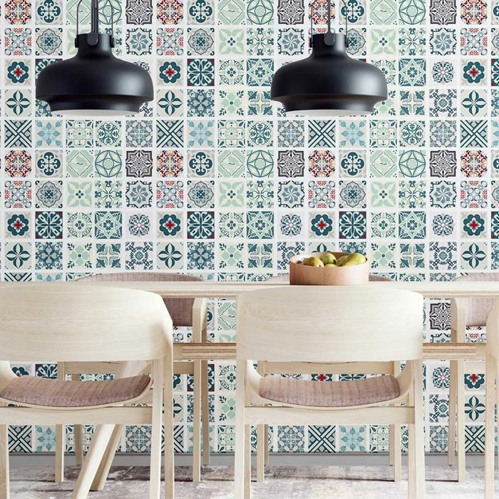 Papel de Parede Adesivo Azulejos Vintage N09034 - Papel na Parede