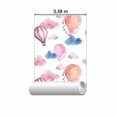 Papel de Parede Adesivo Balão Infantil Nuvem 289368497 - Papel na Parede