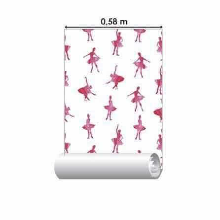Papel de Parede Adesivo Ballet Aquarela Rosa 386646172 - Papel na Parede