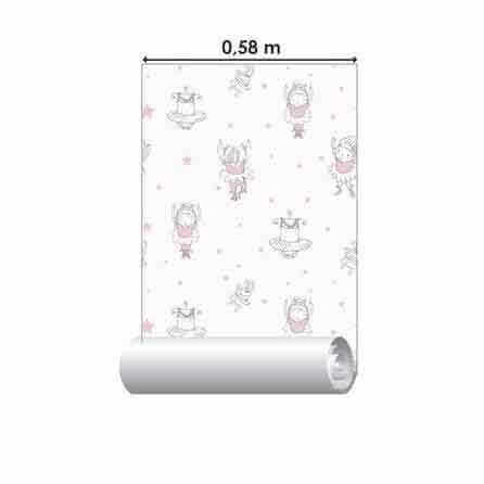 Papel de Parede Adesivo Ballet Criança Rosa 481467274 - Papel na Parede