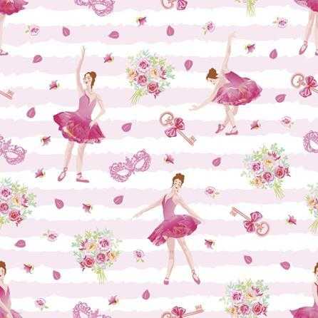 Papel de Parede Adesivo Ballet Floral Rosa 389758699 - Papel na Parede