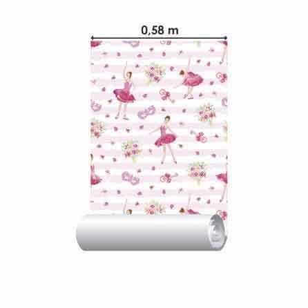Papel de Parede Adesivo Ballet Floral Rosa 389758699 - Papel na Parede