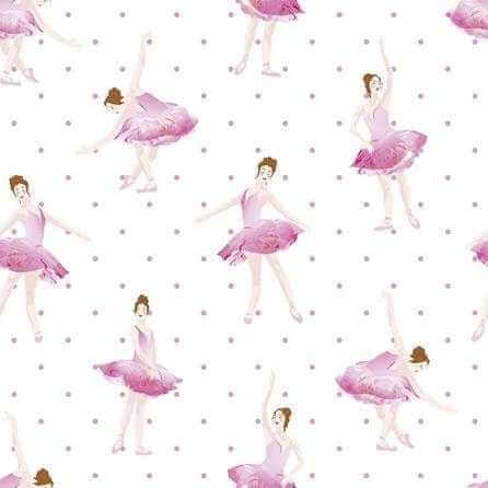 Papel de Parede Adesivo Ballet Poá Rosa 386645671 - Papel na Parede
