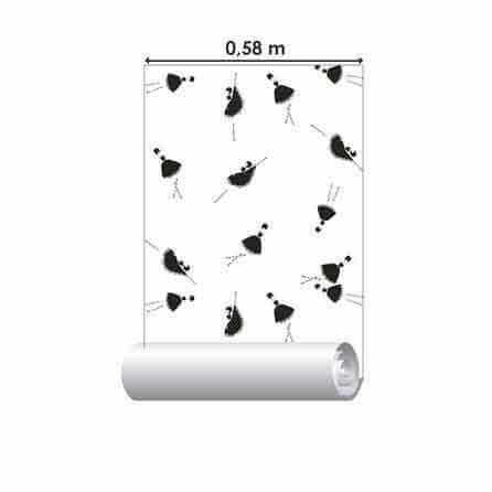 Papel de Parede Adesivo Ballet Preto e Branco 306084896 - Papel na Parede