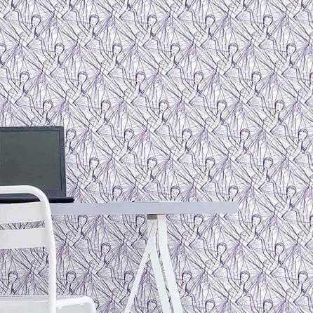 Papel de Parede Adesivo Ballet Rabiscos 452190670 - Papel na Parede