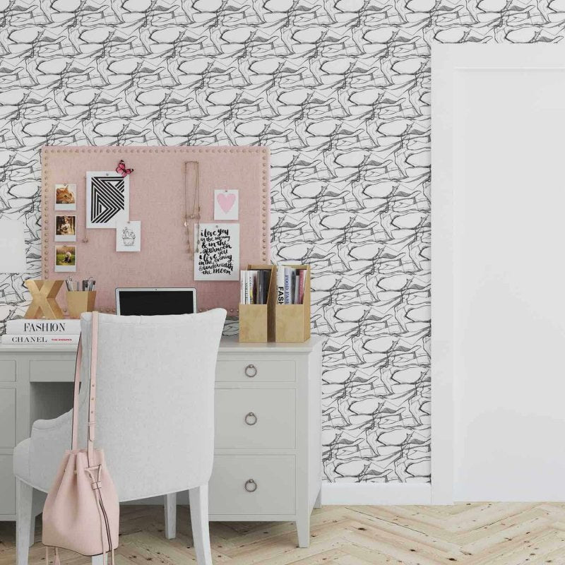 Papel de Parede Adesivo Ballet Rabiscos 504736573 - Papel na Parede