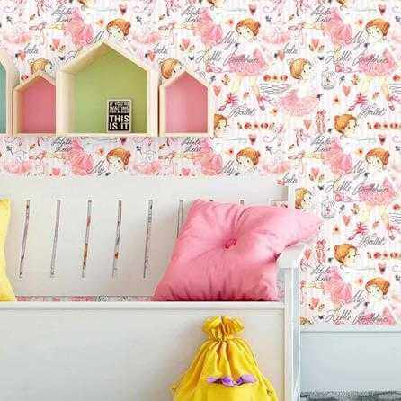 Papel de Parede Adesivo Ballet Rosa Fofo 437527330 - Papel na Parede