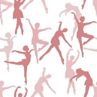 Papel de Parede Adesivo Ballet Silhueta Rosa 433404430 - Papel na Parede