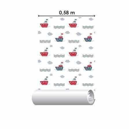 Papel de Parede Adesivo Barquinho Marinheiro 254238376 - Papel na Parede