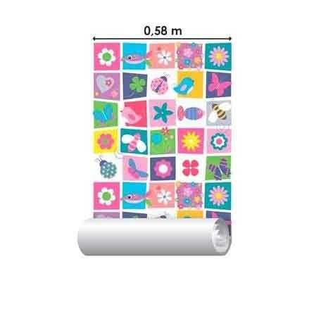 Papel de Parede Adesivo Bichos e Flores 169604639 - Papel na Parede