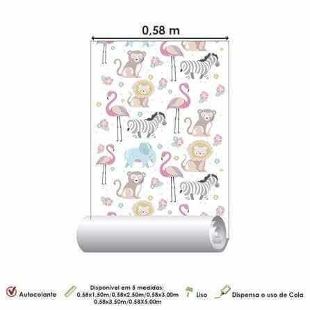 Papel de Parede Adesivo Bichos Infantil Animais 495730069 - Papel na Parede