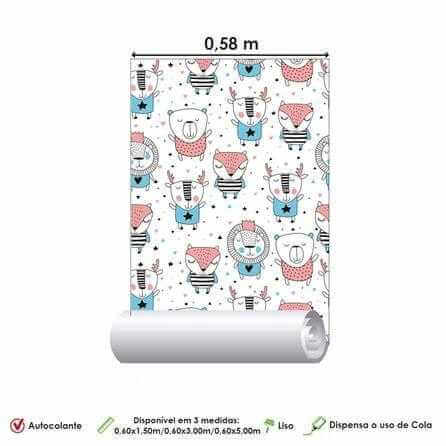 Papel de Parede Adesivo Bichos Infantil Animais 602774525 - Papel na Parede