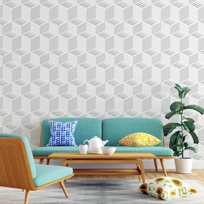 Papel de Parede Adesivo Blocos 3D N05248 - Papel na Parede
