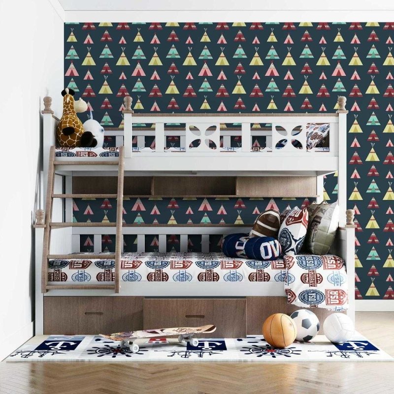 Papel de Parede Adesivo Boho Tenda Indígena N07022 - Papel na Parede