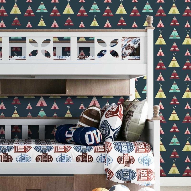 Papel de Parede Adesivo Boho Tenda Indígena N07022 - Papel na Parede