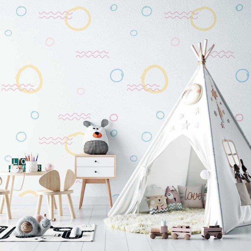 Papel de Parede Adesivo Bolhas Artístico N02185 - Papel na Parede