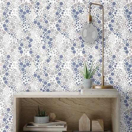 Papel de Parede Adesivo Bolhas Azul e Cinza 210289657 - Papel na Parede