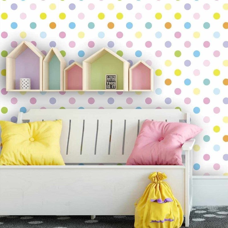 Papel de Parede Adesivo Bolhas Colorido 7 - Papel na Parede