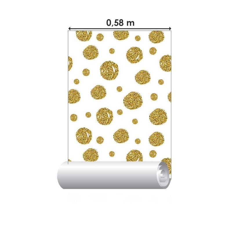 Papel de Parede Adesivo Bolhas Douradas N04017 - Papel na Parede