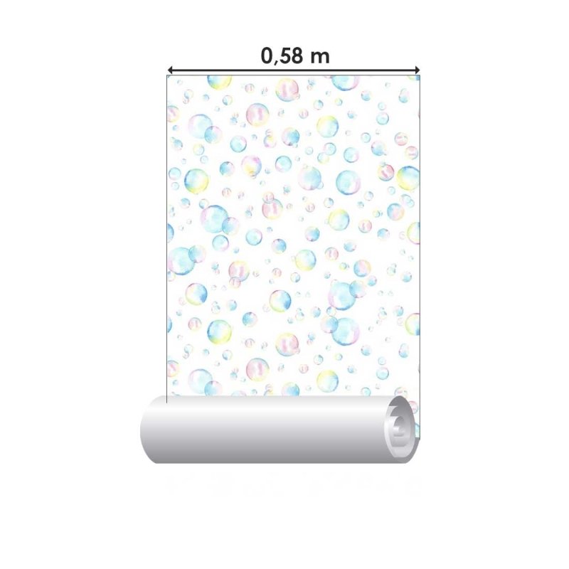 Papel de Parede Adesivo Bolhas em Aquarela Coloridas N08109 - Papel na Parede
