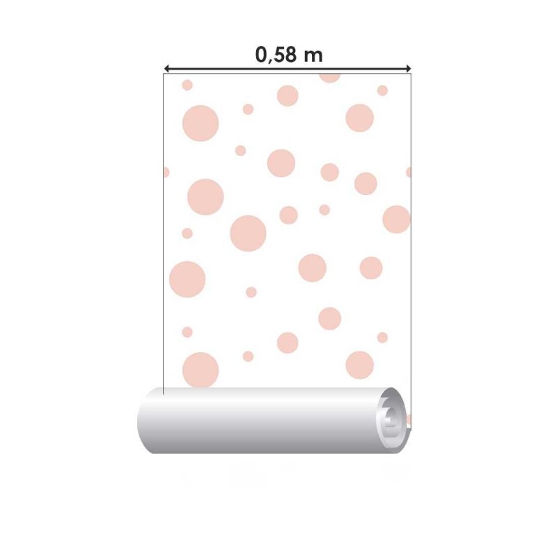 Papel de Parede Adesivo Bolhas Rosa N04007 - Papel na Parede
