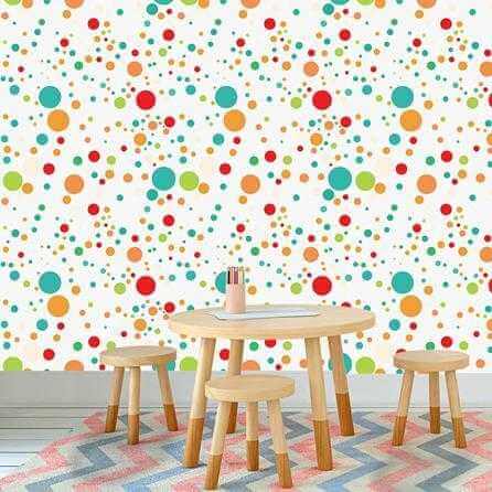 Papel de Parede Adesivo Bolinhas Coloridas 893456 - Papel na Parede