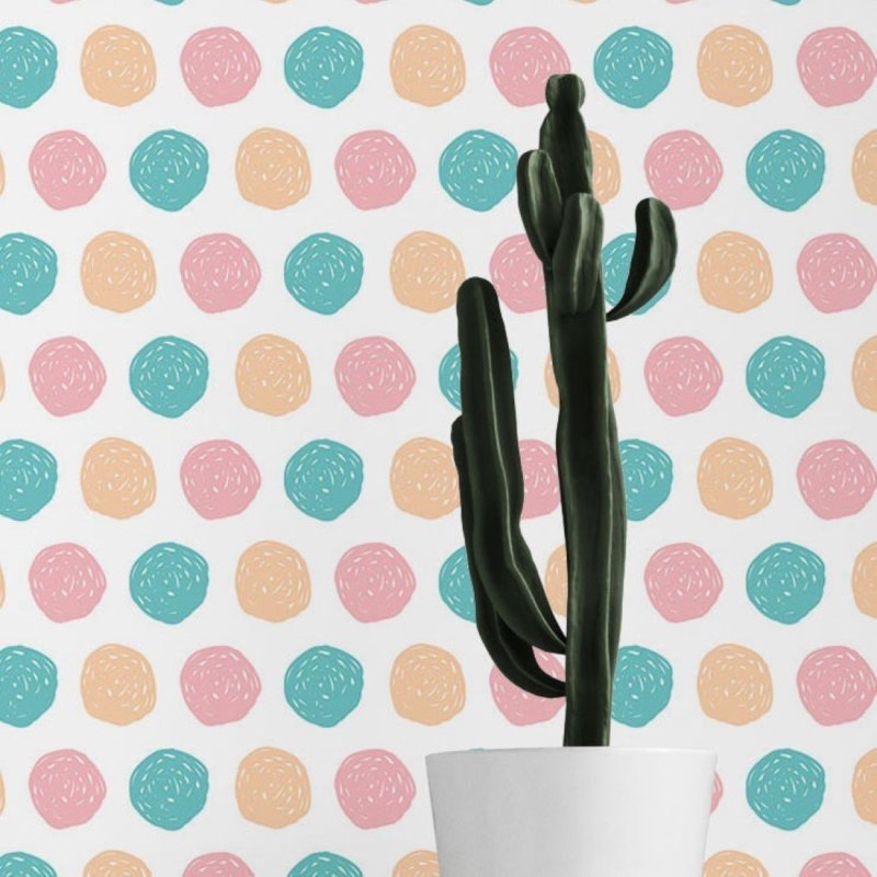 Papel de Parede Adesivo Bolinhas Coloridas N019031 - Papel na Parede