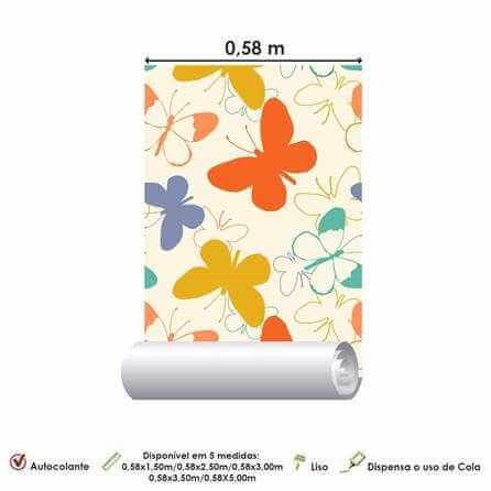Papel de Parede Adesivo Borboleta Colorida 174878942 - Papel na Parede