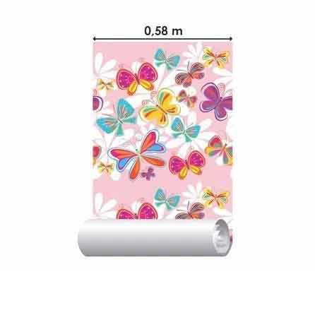 Papel de Parede Adesivo Borboleta Colorido 1012 - Papel na Parede