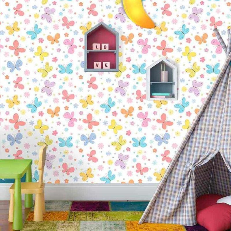 Papel de Parede Adesivo Borboleta Colorido 130045097 - Papel na Parede