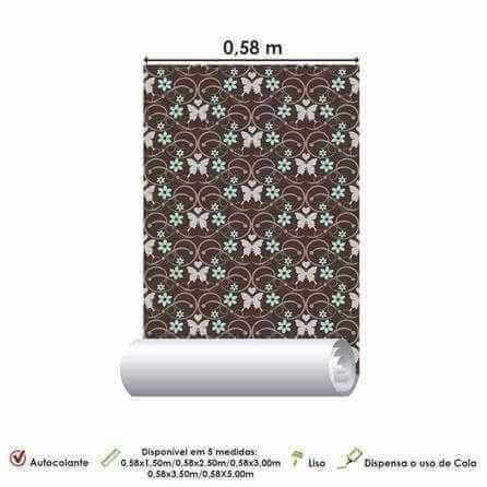Papel de Parede Adesivo Borboleta Marrom 186438653 - Papel na Parede