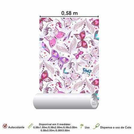 Papel de Parede Adesivo Borboletas 8 - Papel na Parede
