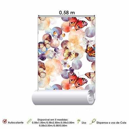 Papel de Parede Adesivo Borboletas Coloridas 371144204 - Papel na Parede