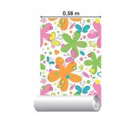 Papel de Parede Adesivo Borboletas Floral 160685135 - Papel na Parede