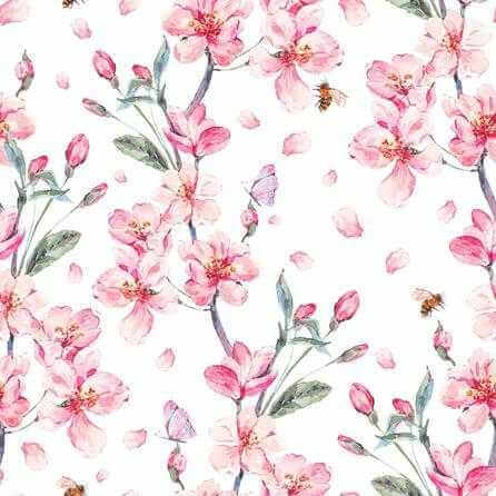 Papel de Parede Adesivo Borboletas Floral Rosa 539835793 - Papel na Parede