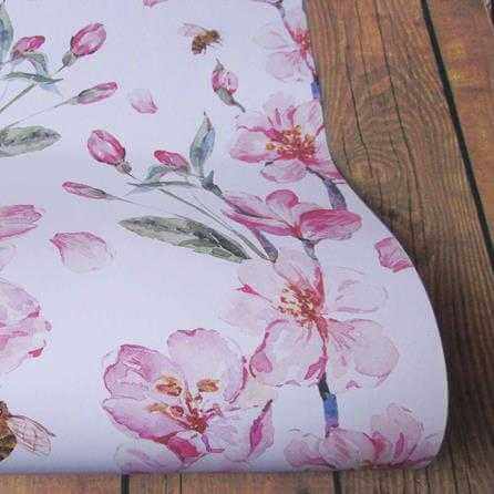 Papel de Parede Adesivo Borboletas Floral Rosa 539835793 - Papel na Parede